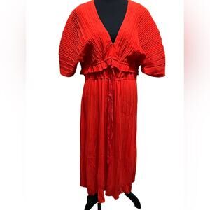 MOTF Red Ruffled/Pleated Dress l 1XL Super Fun